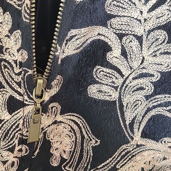 GOLDIE Black and Gold Bomber Jacket Size Large - Picture 3 of 11